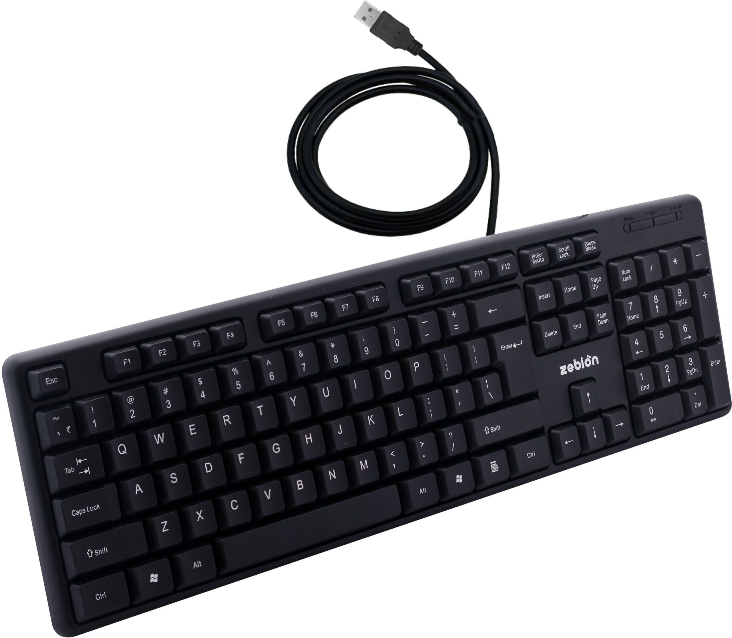 k500-usb-keyboard-zebion-original-imah4ym7mhjaeagz-scaled-1-1-1.jpeg zebion K500 USB Keyboard Wired USB Standard Multi-device Keyboard Compatible with Desktop, Laptop, Mac Easy to Use,Plug and Play,Quick, Comfy Durable body (Black) - Image 1