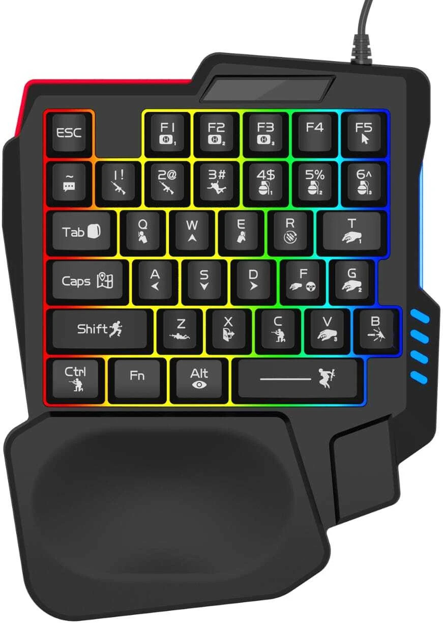 one-handed-rgb-backlite-35keys-millennium-technology-original-imahdznmz2yahwyf-2.jpeg MILLENNIUM TECHNOLOGY One Handed RGB Backlite 35Keys Wired USB Handheld Gaming Keyboard Compatible with Desktop, Laptop, Mac - Image 1