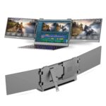 Frontech Dual Portable LED Monitor Laptop Screen Extender 14" Full HD IPS Display, Plug & Play, Foldable Design, Fits 13"-16" Laptops, USB Type-C, Matte Anti-Glare, 1-Year Warranty (MON-0025)