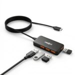 Frontech 4-in-1 USB Hub | Type-C to 4× USB 2.0 Ports | 480Mbps Data Transfer | 1.5m Long Braided Cable | Plug & Play | Compact & Lightweight Design | Laptop, PC & Tablet Compatible | 1 Year Warranty (NC-0083)