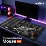 Frontech Extended Gaming Mouse Pad (900 x 400 mm) – Premium Desk Mat with Anti-Slip Rubber Bas | Water-Resistant Surface | Stitched Edges & Ultra-Smooth Control for Gaming & Office (MSP-0058) - Image 2