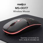 Frontech Rechargeable Wireless Bluetooth Mouse Red LED Backlight, 1600 DPI Type-C Fast Charging for PC, Laptop, Tablet, Dual Mode Silent Ergonomic Honeycomb Optical Mouse, 1 Year Warranty (MS-0077) - Image 2