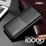 Frontech 10000mAh 12W Power Bank | Dual USB Output & Dual Input Type-C & Micro USB – Black (PB-0042) - Image 2