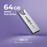 Frontech 64GB Metal USB 3.0 Pen Drive – Ultra-Fast 80 MB/s Flash Drive with Keychain Loop for Laptop, PC, Smart TV & Car Audio (PND-0012) - Image 2