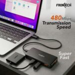 Frontech 4-in-1 USB Hub | Type-C to 4× USB 2.0 Ports | 480Mbps Data Transfer | 1.5m Long Braided Cable | Plug & Play | Compact & Lightweight Design | Laptop, PC & Tablet Compatible | 1 Year Warranty (NC-0083) - Image 3