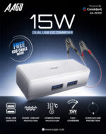 AAGO 15W Dual USB DC Charger | Dual USB Fast Charger | AG-DC001