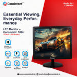 Consistent 17' Inch Led Monitor 1804, Black, Pack of 1