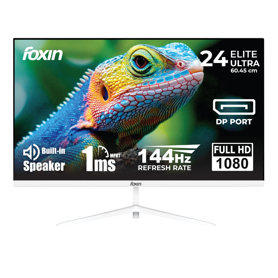 1_0b7e6dbd-1a4b-43fc-9a78-335c9f7d9be4.png Foxin Elite Ultra 24 Inch Full HD Flat LED Monitor - White - Image 1