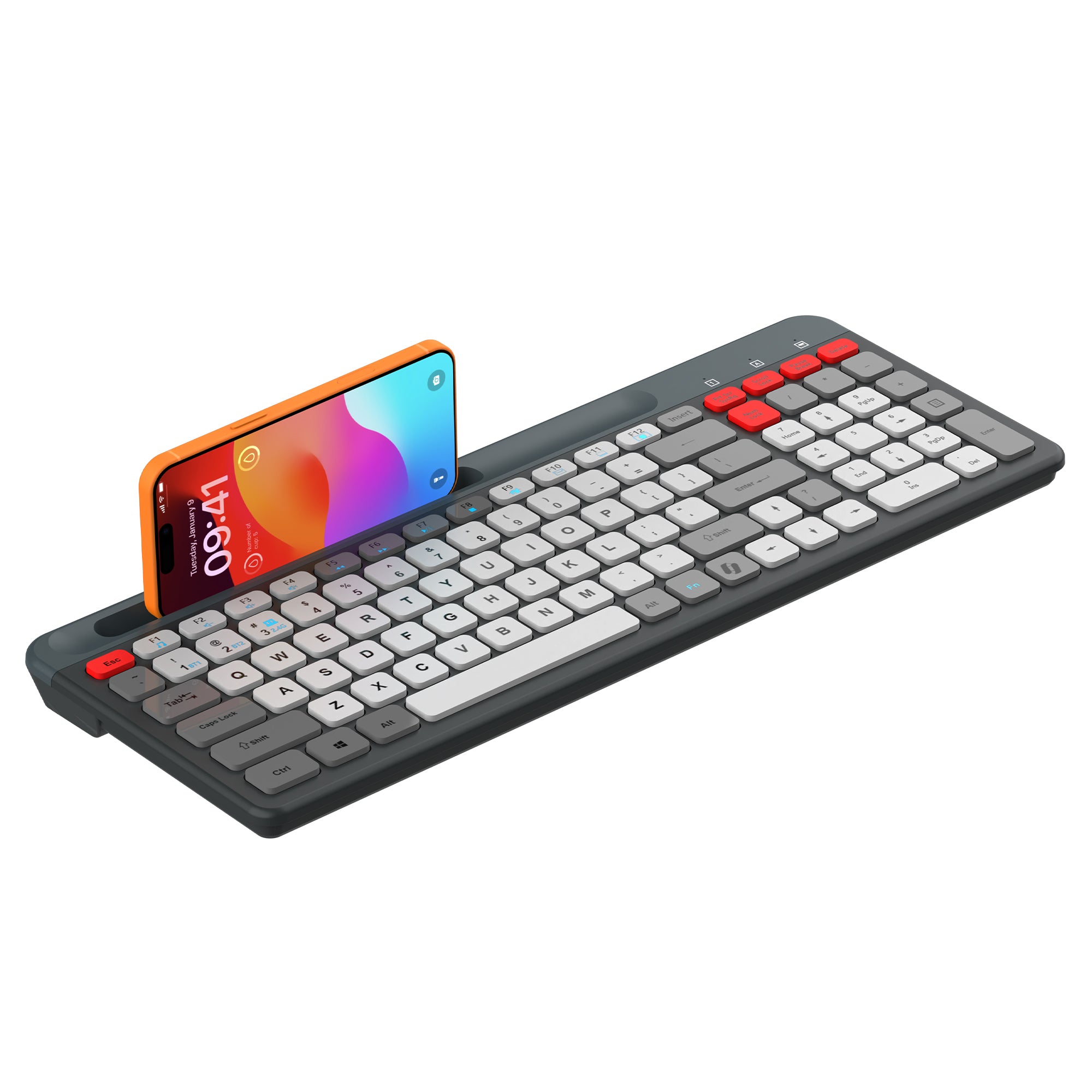 1_bbcd0680-5115-4f7d-b1ea-09bf41a496d4.jpg Lapcare Readmii 2.4GHz Wireless & Bluetooth 5.1 Rechargeable Keyboard with AI Assistant Key- Multicolor (LWK-819) - Image 1