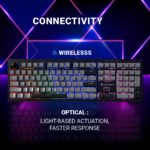 Consistent STORM Gaming Triple Mode Wireless RGB & MAC Support Keyboard for Windows, USB Plug-and-Play, Keystrokes, RGB lighting, Stylish Slim Design, 19 keys Anit-Ghosting. - Image 3