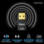 Foxin FWD 600 Mbps - Wifi+Bluetooth Adapter - Image 2