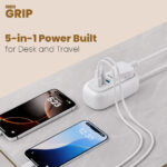 Lapcare GRIP 5-in-1 Desktop Power Strip With 67W GaN Fast Charging- (White) Surge Protector - Image 3