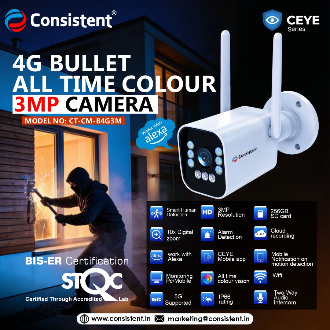 4gbulletstqc.jpg Consistent 4G 3MP CCTV Bullet Camera CEYE Series | All Time Color | CT-CM-B4G3M - Image 1