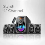 Foxin FMS 5400 Bluetooth 90 Watt 4.1 Home Theater with FM/USB/AUX/USB/SD/TV Support, Remote Control, Karaoke Support Wireless Mic & Stylish Design - Image 2