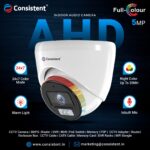 Consistent 5MP CCTV AHD DOME CAMERA (CTCMHDW5MPA), | Support: Audio (TVI , CVI) | Multiple Angle Adjustment | 3D Noise Reduction | Lens 3.6 mm Fixed lens.