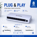 Consistent Desktop 8 Port Ethernet GIGA Switch (CT-DS-08PG) 5V/1A Power Suppy, 10/100/1000Mbps Speed, Forwarding Rate 1.1904Mbps, 1.6 Gbps Bandwidth, IEEE802.3u Network. - Image 3