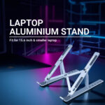 Consistent Laptop Aluminium Stand, Adjustable Portable Computer Riser - Image 3