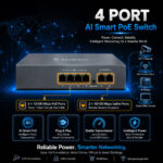Consistent POE Switch 4CH Gold (C-4P-2UE-G) - Image 3
