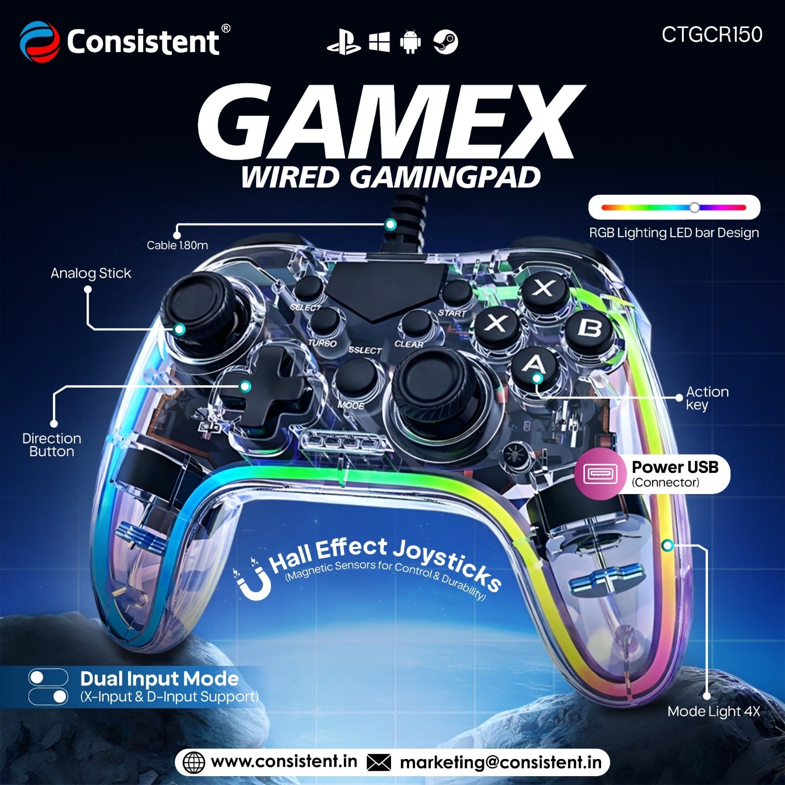 WhatsAppImage2026-07-27at5.58.19PM.jpg Consistent GAMEX Wired Gaming Controller | CTGCR150 - Image 1