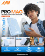 AAGO PRO MAG 10000mAh Magnetic Wireless Power Bank with 15W Wireless Charging & 22.5W Fast Charging (AG-PBM150A11) - Image 2