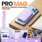 AAGO PRO MAG 10000mAh Magnetic Wireless Power Bank with 15W Wireless Charging & 22.5W Fast Charging (AG-PBM150A11)