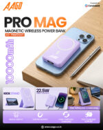 AAGO PRO MAG 10000mAh Magnetic Wireless Power Bank with 15W Wireless Charging & 22.5W Fast Charging (AG-PBM150A11)
