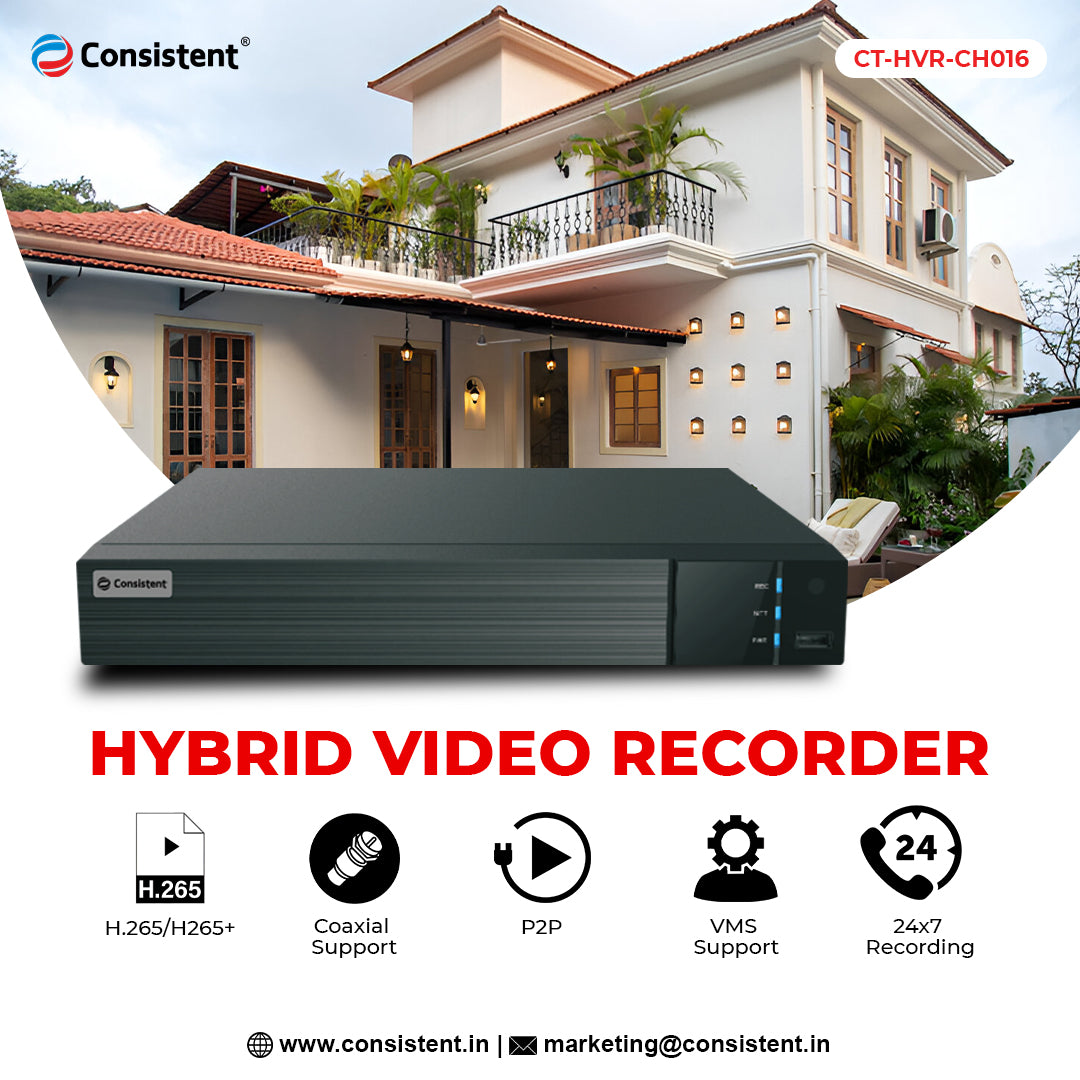 hvr16copy_jpg.jpg Consistent 16 Channel HVR 5-in-1 Hybrid Video Recorder | Supports 5MP/4MP/1080P HD-TVI, AHD, CVI, CVBS Analog & IP Cameras | H.265+ Compression, Motion Detection & Remote View - Image 1