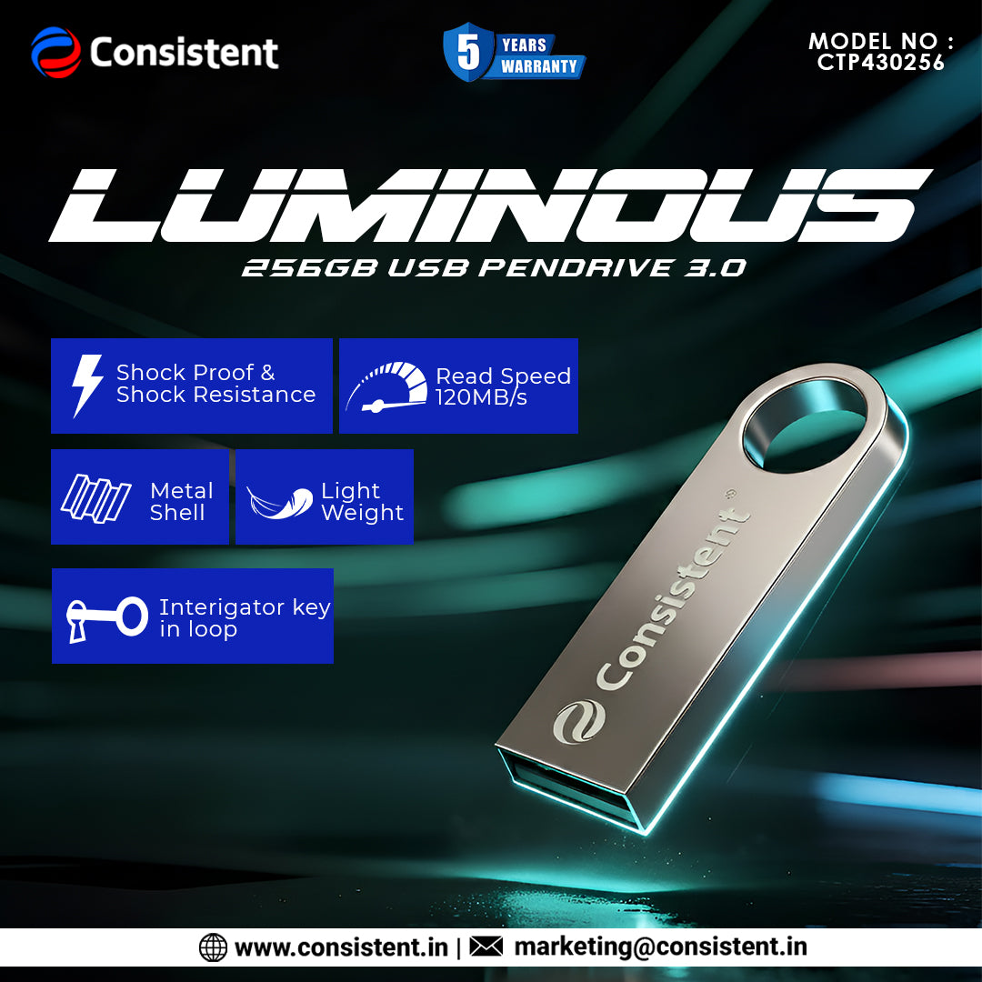 liminous_256gb_copy.jpg CONSISTENT 3.0 LUMINOUS USB PEN DRIVE 256GB (CTP430256) - Image 1