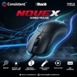 Consistent NOVEX CTMO202 Wired USB Optical Mouse with 1200 DPI, 1.65m Cable & Plug and Play (Black) (NOVEX (CTMO202))